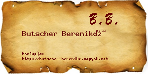 Butscher Bereniké névjegykártya